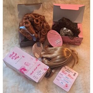 New Old Stock Doll Wig Lot Unused In Box With Tags